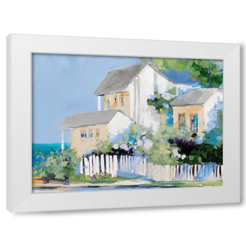 Living By The Water White Modern Wood Framed Art Print by Slivka, Jane
