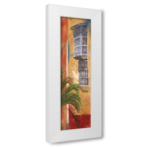 Balcones De Cartagena I White Modern Wood Framed Art Print by Pinto, Patricia