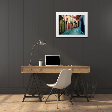 Old Granada White Modern Wood Framed Art Print by Mabat, Ynon