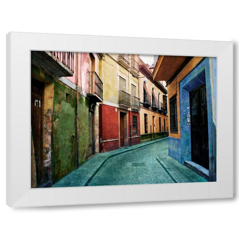 Old Granada White Modern Wood Framed Art Print by Mabat, Ynon