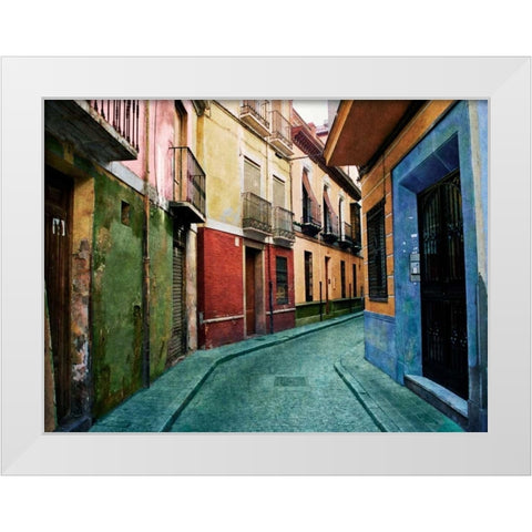 Old Granada White Modern Wood Framed Art Print by Mabat, Ynon