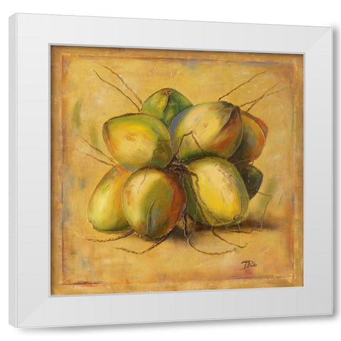 Cocos Locos I White Modern Wood Framed Art Print by Pinto, Patricia