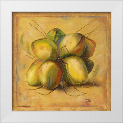 Cocos Locos I White Modern Wood Framed Art Print by Pinto, Patricia