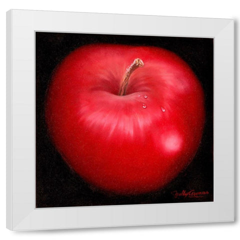 Red Apple White Modern Wood Framed Art Print by Arenas, Nelly