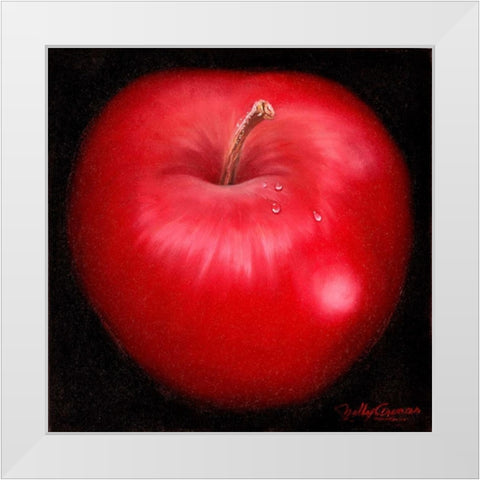 Red Apple White Modern Wood Framed Art Print by Arenas, Nelly