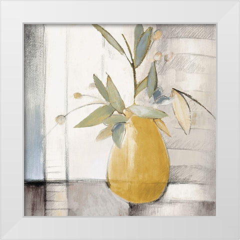 Golden Afternoon Bamboo Leaves II White Modern Wood Framed Art Print by Loreth, Lanie