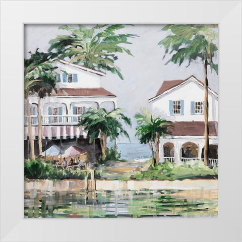 Beach Resort White Modern Wood Framed Art Print by Slivka, Jane