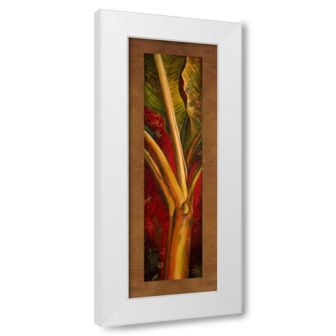 Red Plantain White Modern Wood Framed Art Print by Pinto, Patricia