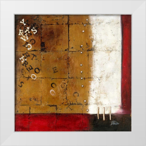 Red Contemporary III White Modern Wood Framed Art Print by Pinto, Patricia