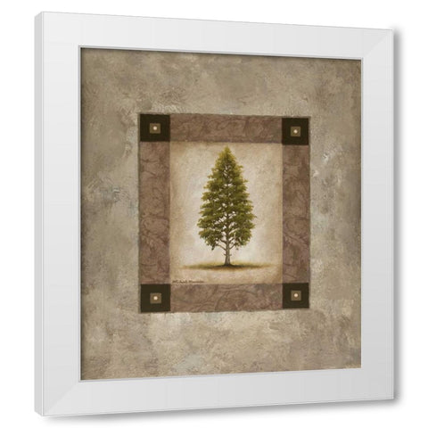 European Pine I White Modern Wood Framed Art Print by Marcon, Michael