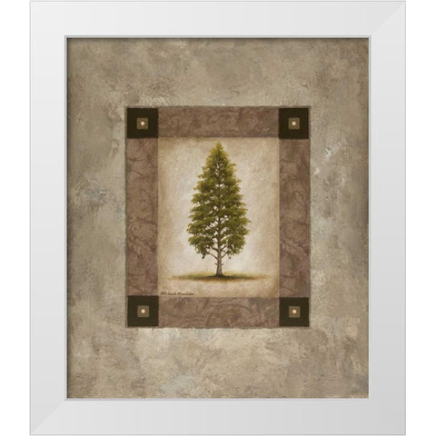 European Pine I White Modern Wood Framed Art Print by Marcon, Michael