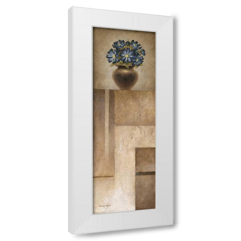 Floral Motif II White Modern Wood Framed Art Print by Marcon, Michael