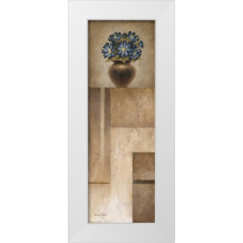 Floral Motif II White Modern Wood Framed Art Print by Marcon, Michael