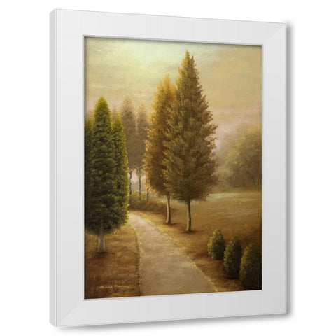 Auburn I White Modern Wood Framed Art Print by Marcon, Michael