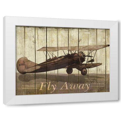Fly Away White Modern Wood Framed Art Print by Pattinian, Merri