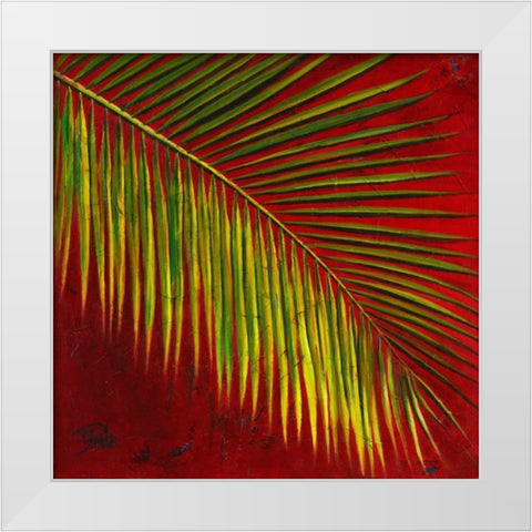 Palmas En Fuego I White Modern Wood Framed Art Print by Pinto, Patricia