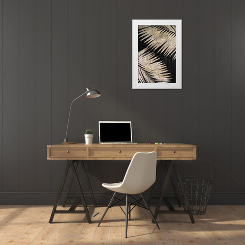 Natural Palms on Black III White Modern Wood Framed Art Print by Pinto, Patricia
