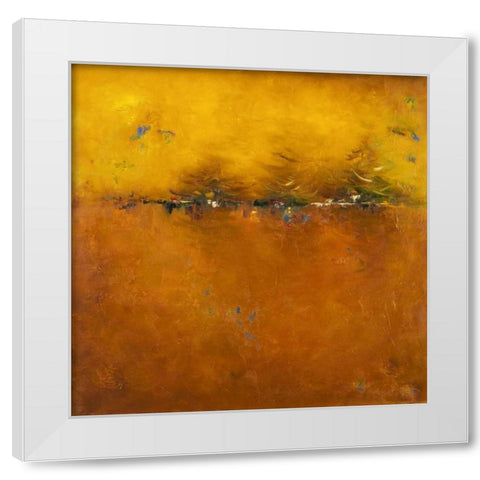 Orange Sunset White Modern Wood Framed Art Print by Pinto, Patricia