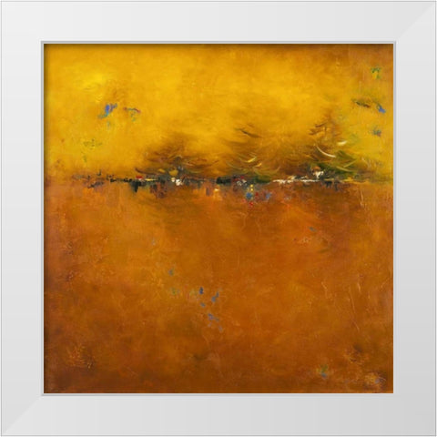 Orange Sunset White Modern Wood Framed Art Print by Pinto, Patricia