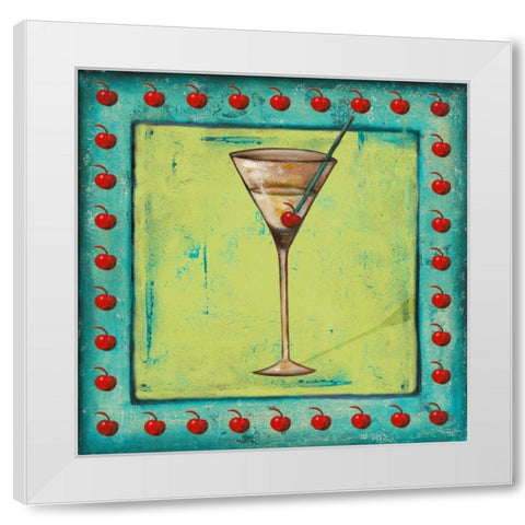 Cherry Coctelito White Modern Wood Framed Art Print by Pinto, Patricia