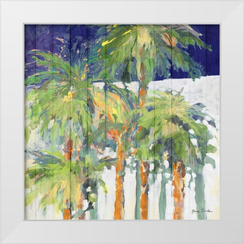 Wood Shadow Palms I White Modern Wood Framed Art Print by Slivka, Jane