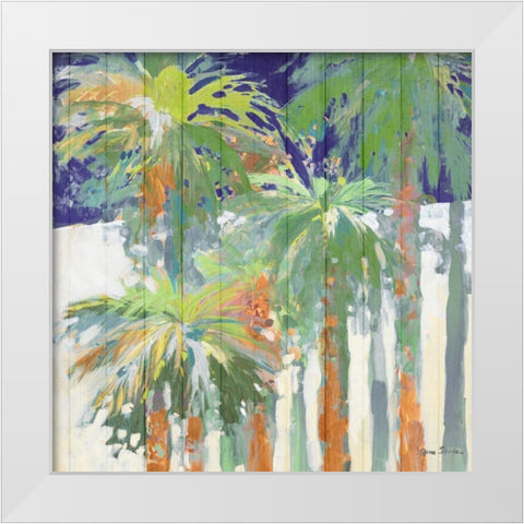 Wood Shadow Palms II White Modern Wood Framed Art Print by Slivka, Jane