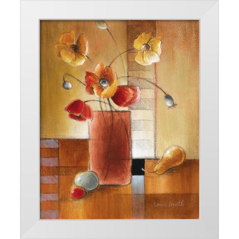 Afternoon Poppy Still Life I White Modern Wood Framed Art Print by Loreth, Lanie