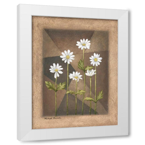 White Daisies White Modern Wood Framed Art Print by Marcon, Michael