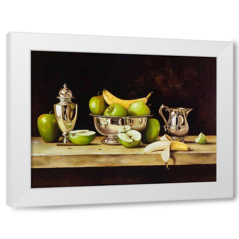 Manzanas White Modern Wood Framed Art Print by Pinto, Patricia
