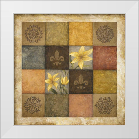 Color Swatch Blossom I White Modern Wood Framed Art Print by Marcon, Michael
