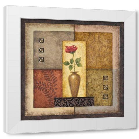 Simple Flower I White Modern Wood Framed Art Print by Marcon, Michael