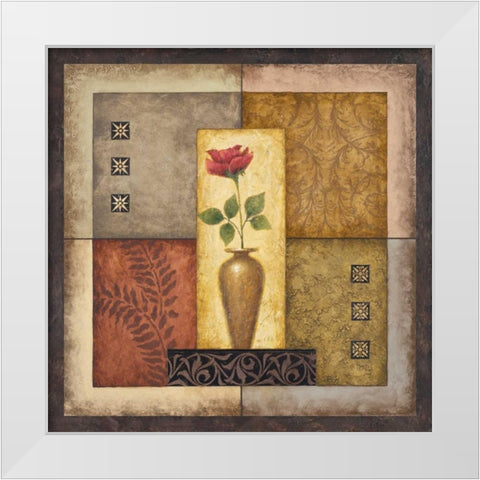 Simple Flower I White Modern Wood Framed Art Print by Marcon, Michael