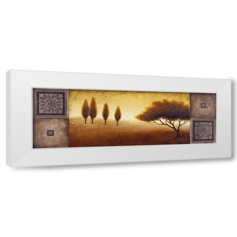 Warm Horizon I White Modern Wood Framed Art Print by Marcon, Michael