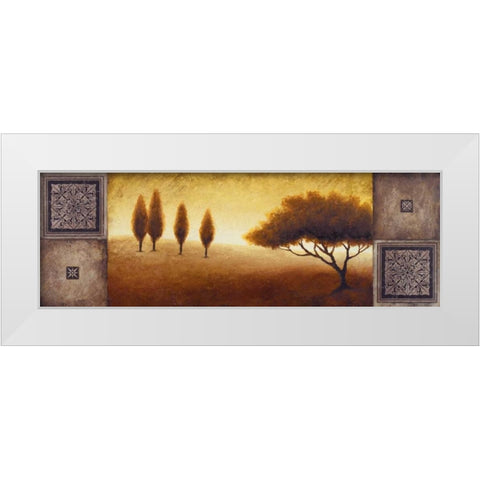 Warm Horizon I White Modern Wood Framed Art Print by Marcon, Michael