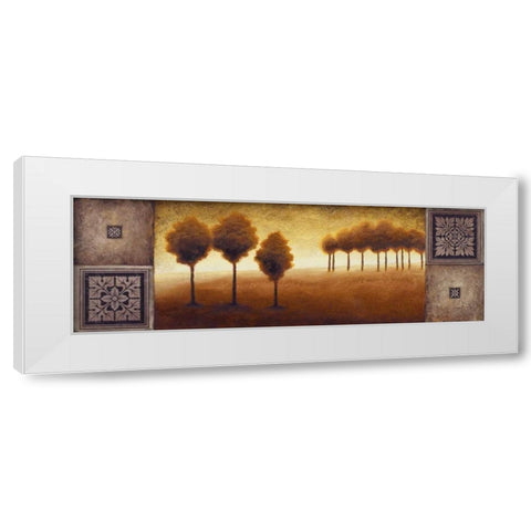 Warm Horizon II White Modern Wood Framed Art Print by Marcon, Michael