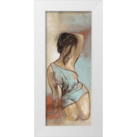 Seated Woman Panel II White Modern Wood Framed Art Print by Loreth, Lanie