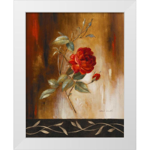Crimson Rose I White Modern Wood Framed Art Print by Loreth, Lanie