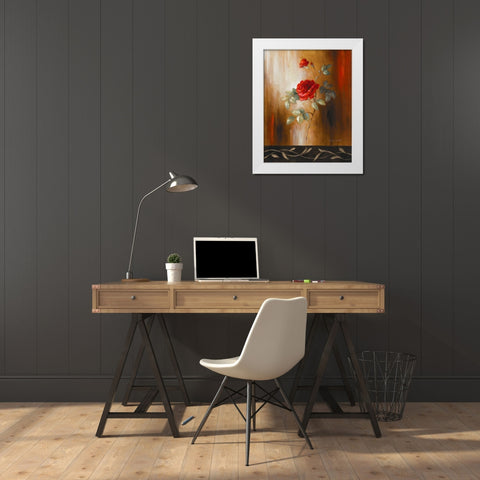 Crimson Rose II White Modern Wood Framed Art Print by Loreth, Lanie