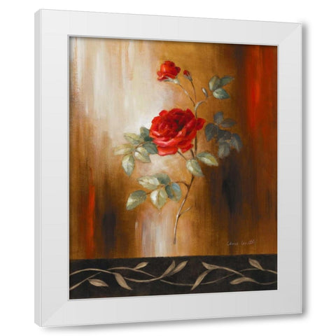 Crimson Rose II White Modern Wood Framed Art Print by Loreth, Lanie