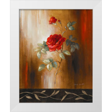 Crimson Rose II White Modern Wood Framed Art Print by Loreth, Lanie