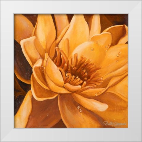 Flor de Loto II White Modern Wood Framed Art Print by Arenas, Nelly