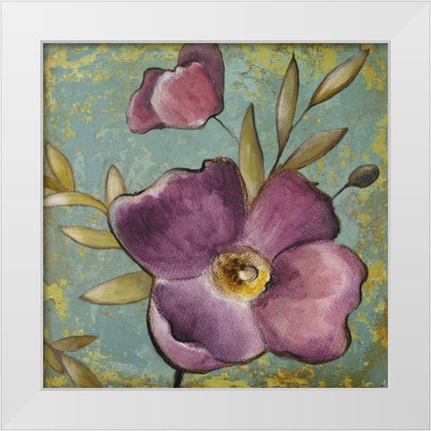 Purple Poppies II White Modern Wood Framed Art Print by Loreth, Lanie