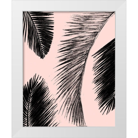 BarÃº Palm Pattern on Blush I White Modern Wood Framed Art Print by Pinto, Patricia