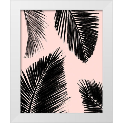 BarÃº Palm Pattern on Blush II White Modern Wood Framed Art Print by Pinto, Patricia