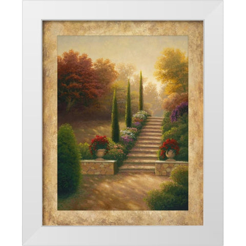 Viola Gardens White Modern Wood Framed Art Print by Marcon, Michael