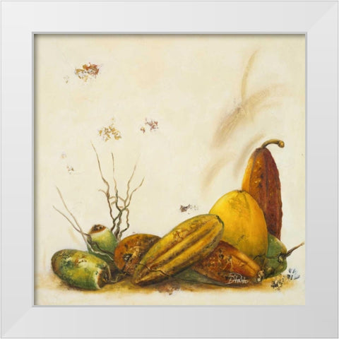 Racimo de Cocos II White Modern Wood Framed Art Print by Pinto, Patricia