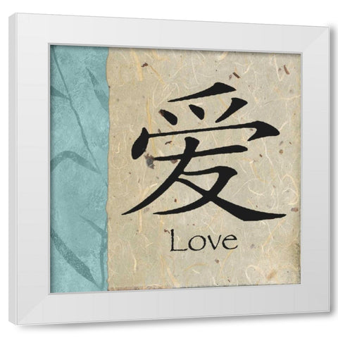 Love White Modern Wood Framed Art Print by Marcon, Michael
