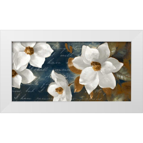 Magnolia Aglow Navy I White Modern Wood Framed Art Print by Loreth, Lanie