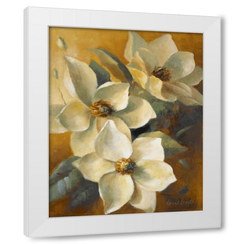 Magnolias Aglow at Sunset II White Modern Wood Framed Art Print by Loreth, Lanie