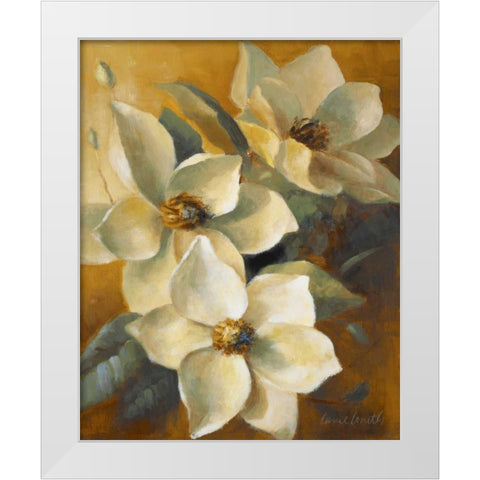Magnolias Aglow at Sunset II White Modern Wood Framed Art Print by Loreth, Lanie